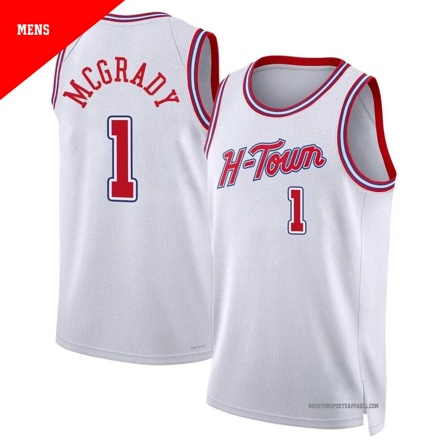 1 Men s Tracy McGrady Houston Rockets 2023 24 Swingman White City Edition Jersey